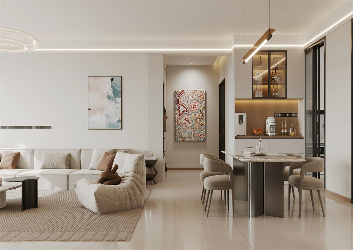 玉庭華府142㎡ | 給喧囂世界按下暫停鍵，現(xiàn)代簡(jiǎn)約風(fēng)的松弛感誰(shuí)能拒絕！